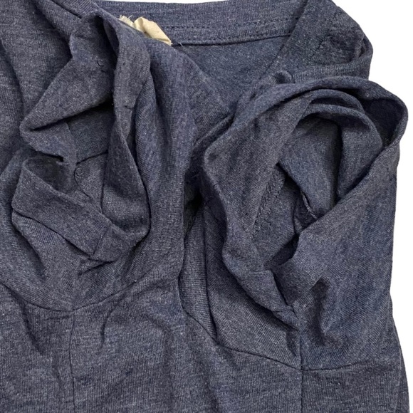 Cotton On Tee Shirt Dress Heather Navy A-Line Curved Hem Folded Cuff Extra Small - Picture 12 of 14